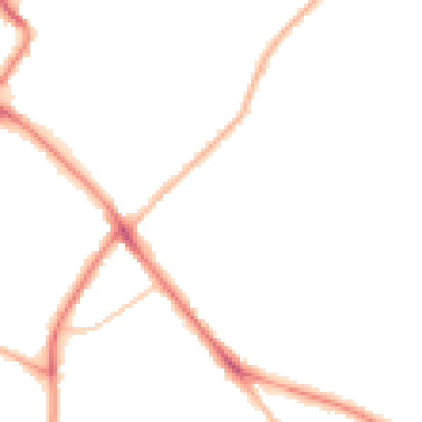 Night-time road noise heatmap for GL52 6SP