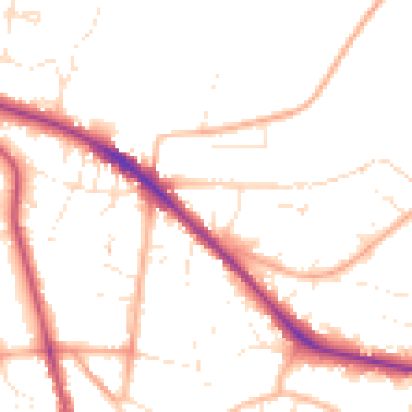 Daytime road noise heatmap for GL52 6UR