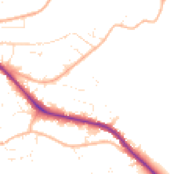 Daytime road noise heatmap for GL52 6YB