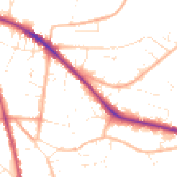 Daytime road noise heatmap for GL52 6YG