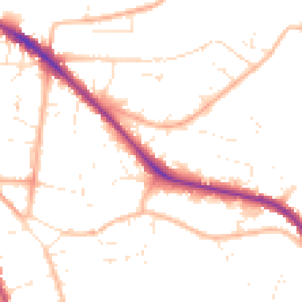 Daytime road noise heatmap for GL52 6YJ