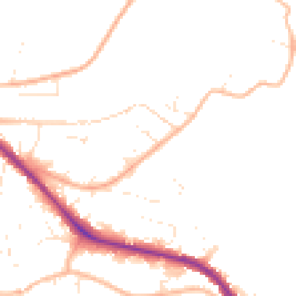 Daytime road noise heatmap for GL52 6YQ