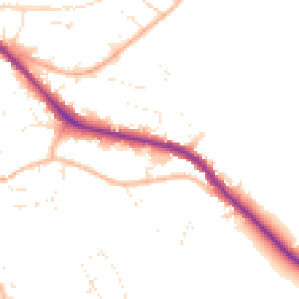Daytime road noise heatmap for GL52 6YS