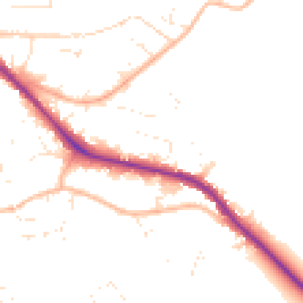 Daytime road noise heatmap for GL52 6YW