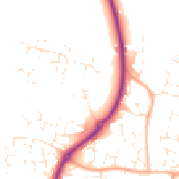 Daytime road noise heatmap for GL52 7AG