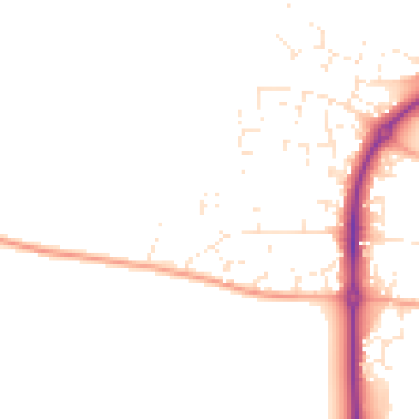 Daytime road noise heatmap for GL52 7RA