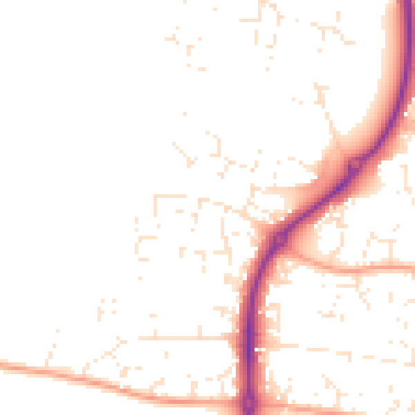 Daytime road noise heatmap for GL52 7WF