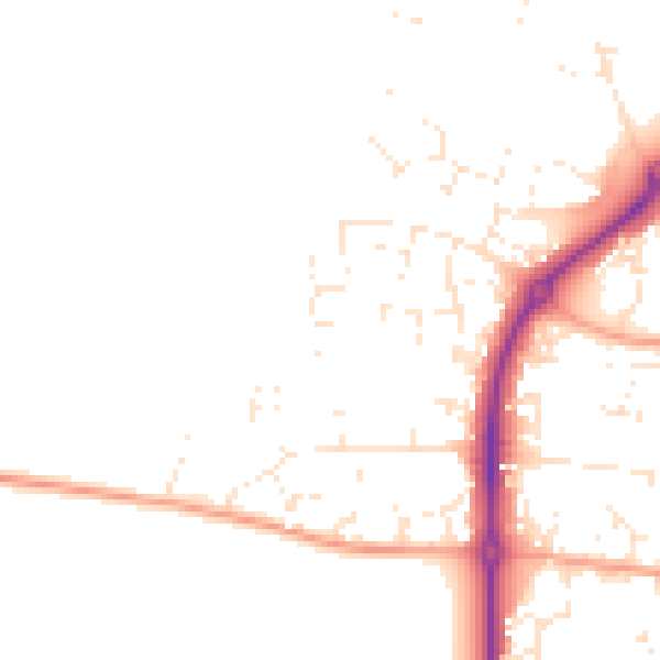 Daytime road noise heatmap for GL52 7WG