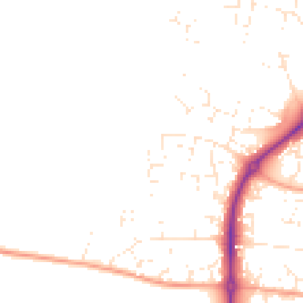 Daytime road noise heatmap for GL52 7WH