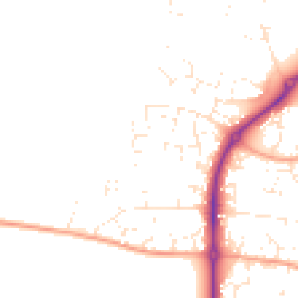 Daytime road noise heatmap for GL52 7WJ