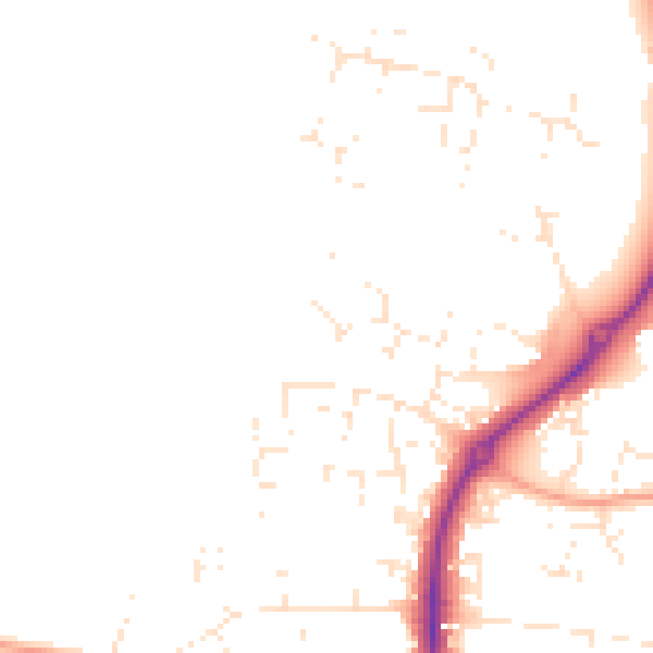 Daytime road noise heatmap for GL52 7ZA