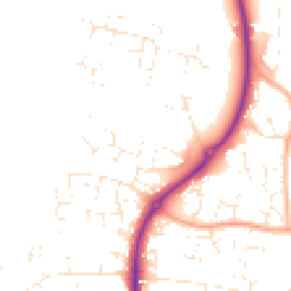 Daytime road noise heatmap for GL52 7ZD