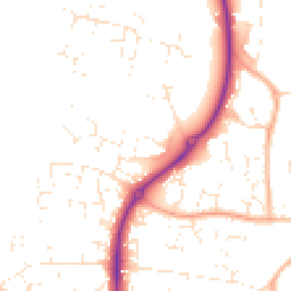 Daytime road noise heatmap for GL52 7ZH