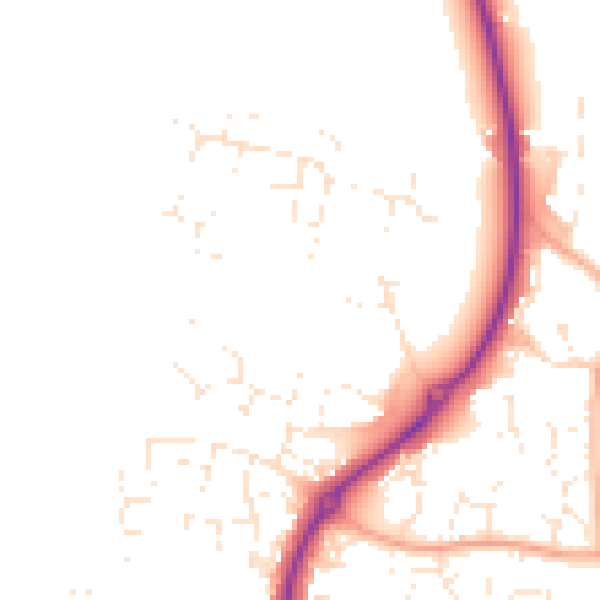 Daytime road noise heatmap for GL52 7ZQ