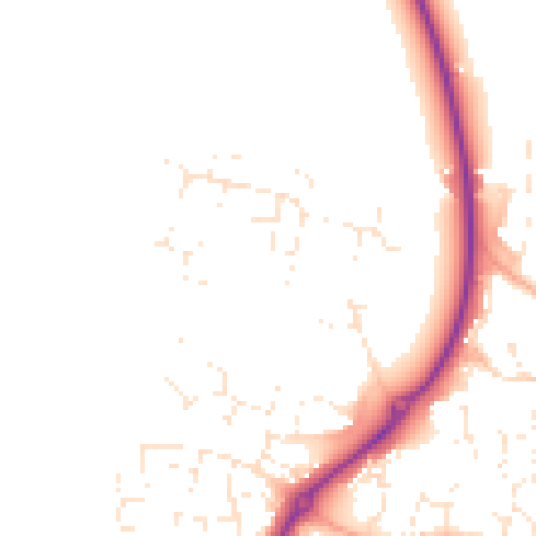 Daytime road noise heatmap for GL52 7ZT
