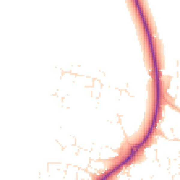 Daytime road noise heatmap for GL52 7ZX