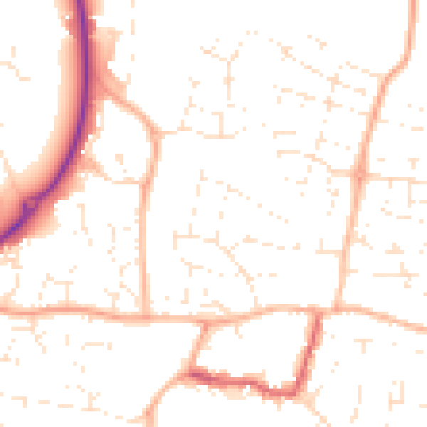 Daytime road noise heatmap for GL52 8BP
