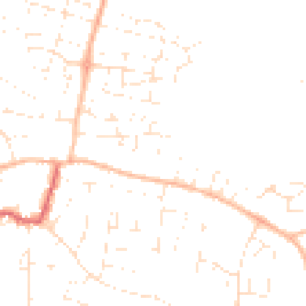 Daytime road noise heatmap for GL52 8BQ