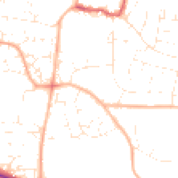 Daytime road noise heatmap for GL52 8DT
