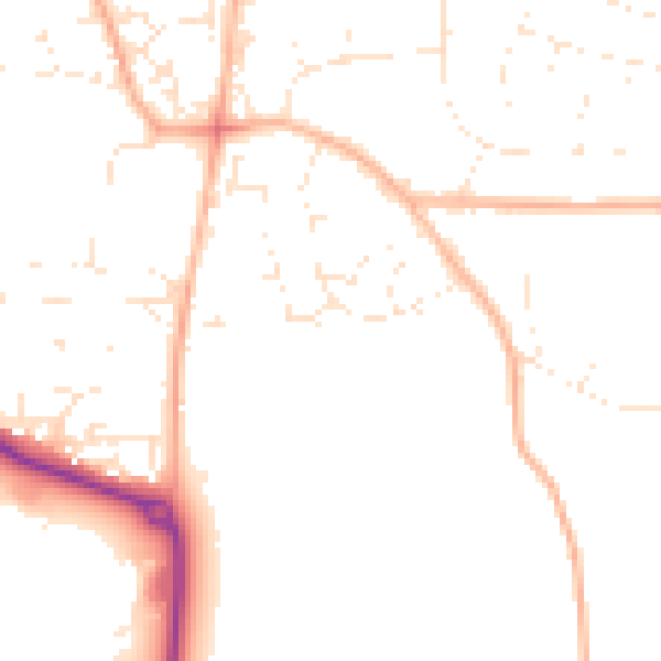 Daytime road noise heatmap for GL52 8EJ