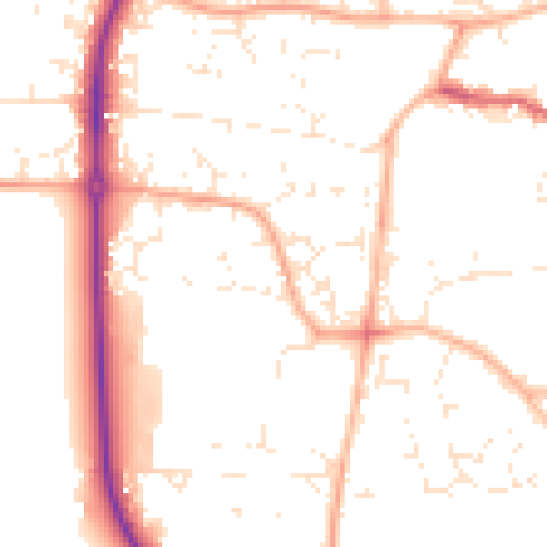 Daytime road noise heatmap for GL52 8HG