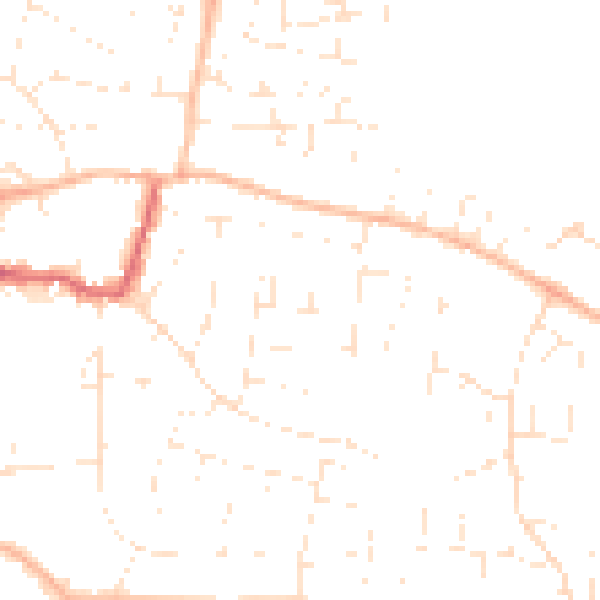 Daytime road noise heatmap for GL52 8LB