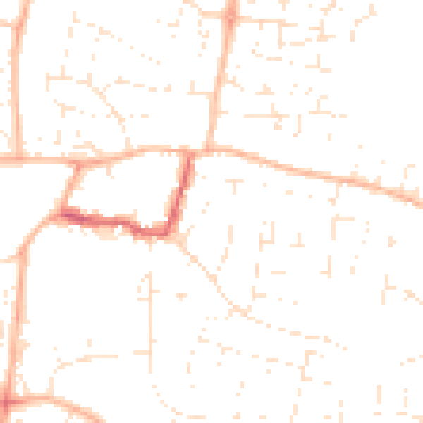 Daytime road noise heatmap for GL52 8LL