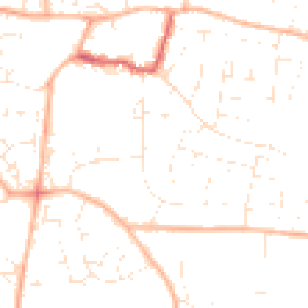 Daytime road noise heatmap for GL52 8NT
