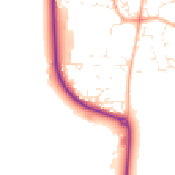 Daytime road noise heatmap for GL52 8SZ