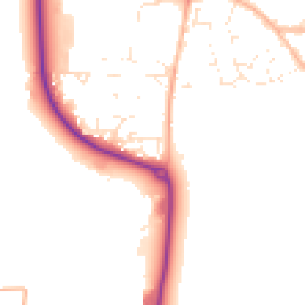 Daytime road noise heatmap for GL52 8WA
