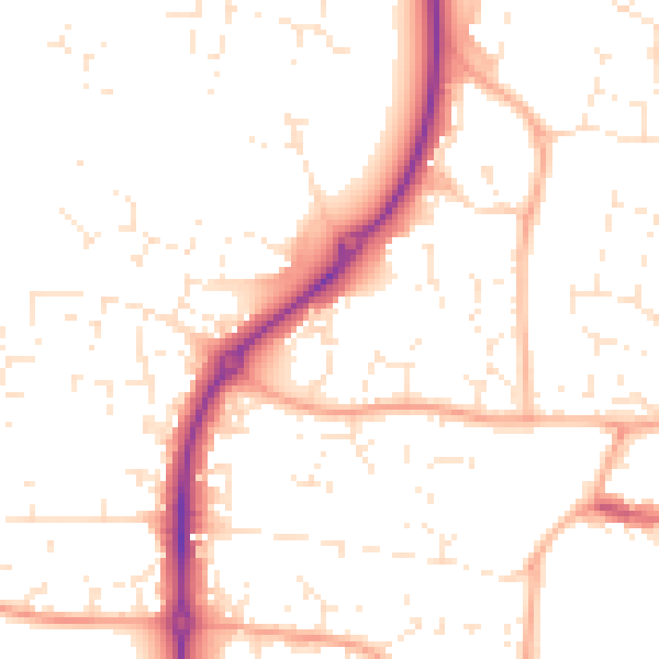 Daytime road noise heatmap for GL52 8WL