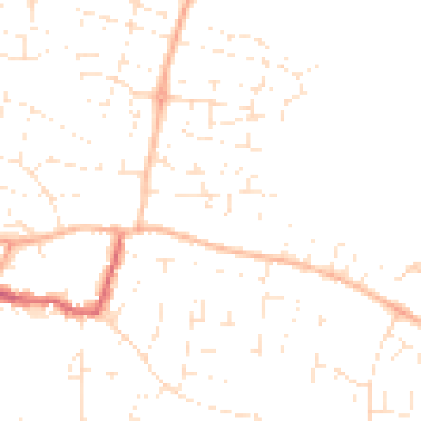 Daytime road noise heatmap for GL52 8YN