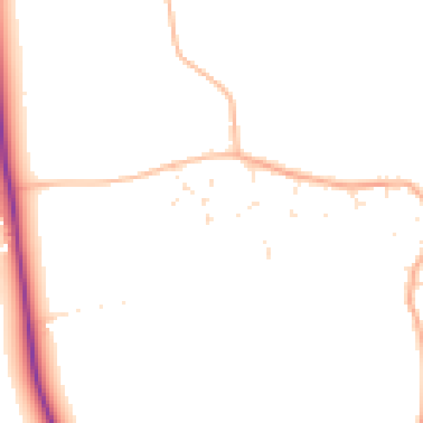 Daytime road noise heatmap for GL52 9ED