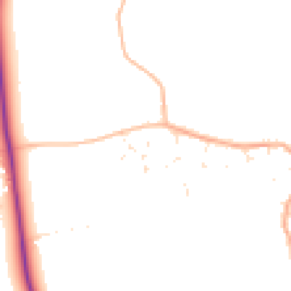 Daytime road noise heatmap for GL52 9EE