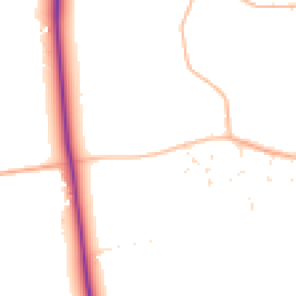 Daytime road noise heatmap for GL52 9EF