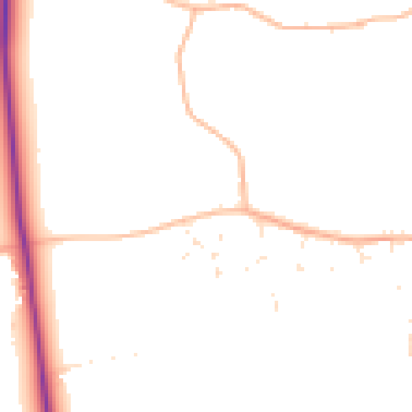 Daytime road noise heatmap for GL52 9EY