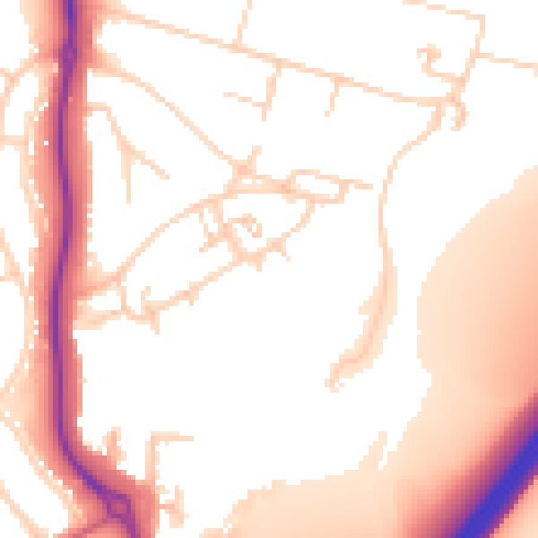 Daytime road noise heatmap for GU1 1AD