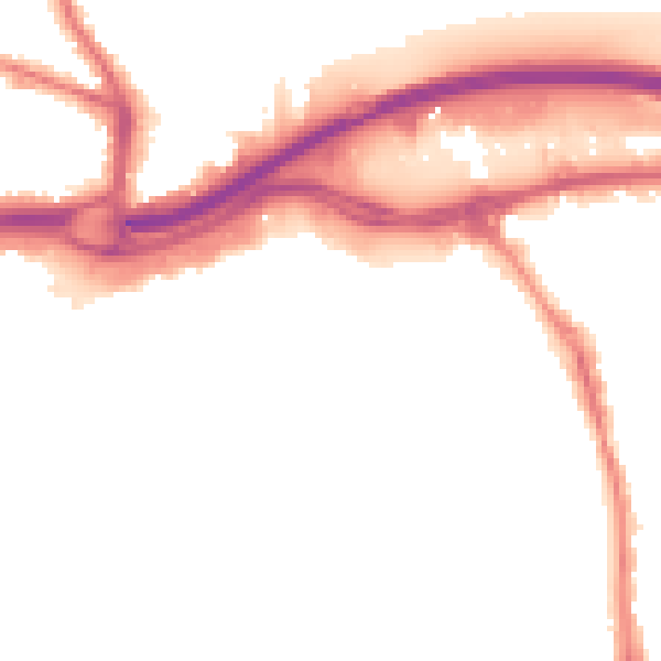 Night-time road noise heatmap for GU1 1BA