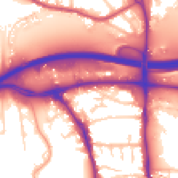 Daytime road noise heatmap for GU1 1BT