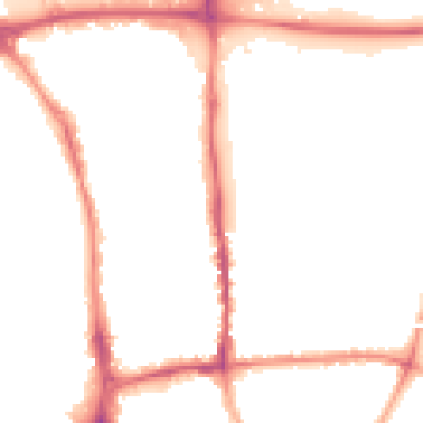 Night-time road noise heatmap for GU1 1BW