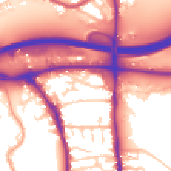 Daytime road noise heatmap for GU1 1DN