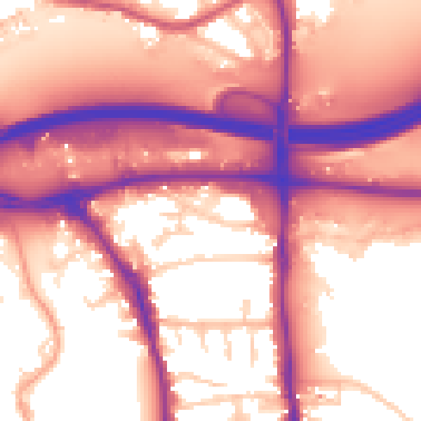 Daytime road noise heatmap for GU1 1DW