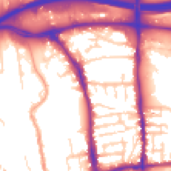 Daytime road noise heatmap for GU1 1ED