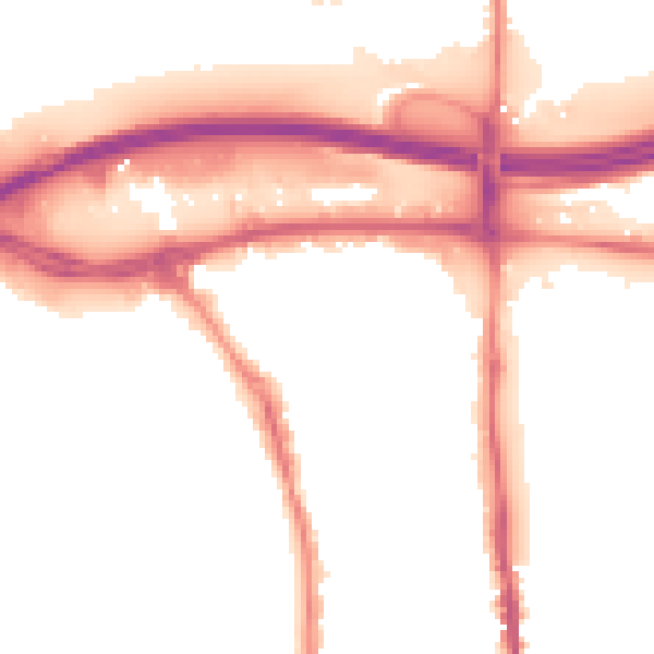 Night-time road noise heatmap for GU1 1EN