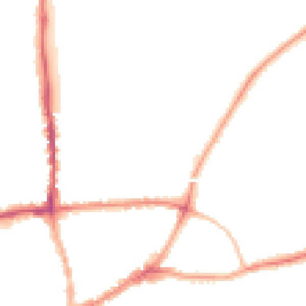 Night-time road noise heatmap for GU1 1ER