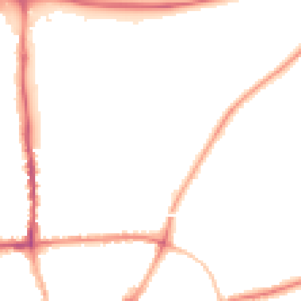 Night-time road noise heatmap for GU1 1ES