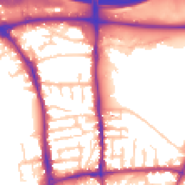 Daytime road noise heatmap for GU1 1ET