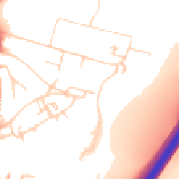 Daytime road noise heatmap for GU1 1FE