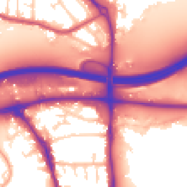 Daytime road noise heatmap for GU1 1FP