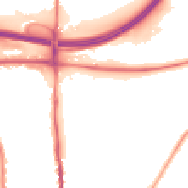 Night-time road noise heatmap for GU1 1FQ